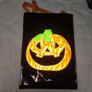 Vintage Halloween Trick or Treat Tote‎ Bag – Vinyl Jack-o’-Lantern Pumpkin Candy